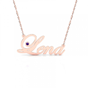 Naszyjnik z różowego złota imię Lena