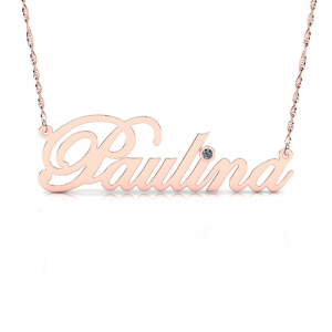 Naszyjnik z różowego złota imię Paulina