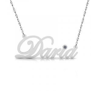 Naszyjnik z białego złota imię Daria