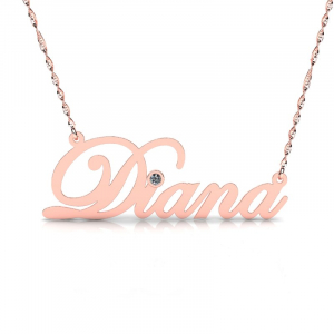 Naszyjnik z różowego złota imię Diana