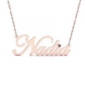Naszyjnik z różowego złota imię Nadia