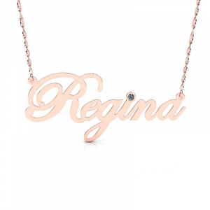 Naszyjnik z różowego złota imię Regina