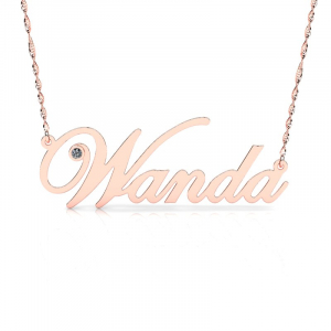 Naszyjnik z różowego złota imię Wanda