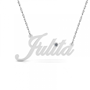 Naszyjnik z białego złota imię Julita