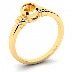 Klasyczny pierścionek złoty z cytrynem 0,35ct