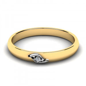 Pierścionek złoty z błyszczącą cyrkonią zaręczyny