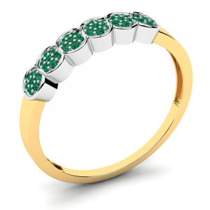 Zaręczynowy pierścionek z zielonymi cyrkoniami