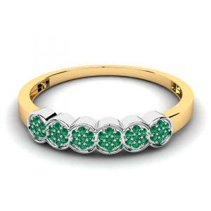 Zaręczynowy pierścionek z zielonymi cyrkoniami