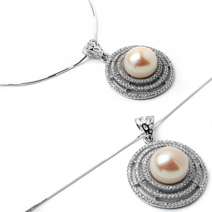 Naszyjnik srebrny z perłą naturalną  