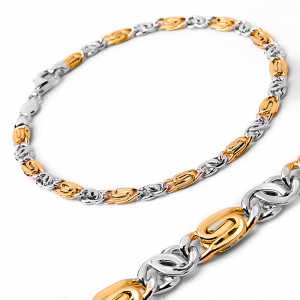 Gold-plated silver men's greek fret bracelet