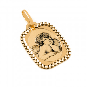 Medalik złoty z Aniołem Stróżem grawer 14kr