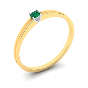 Klasyczny pierścionek złoty ze szmaragdem 0,07ct
