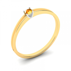 Klasyczny pierścionek złoty z cytrynem 0,07ct