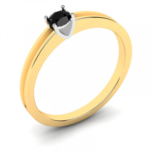 Klasyczny pierścionek złoty czarny brylant 0,25ct