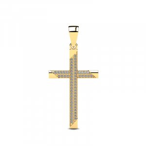 Krzyż złoty z cyrkoniami 