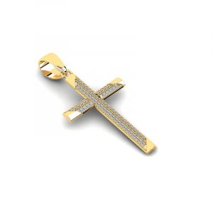 Krzyż złoty z brylantami