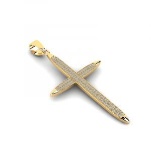 Krzyż złoty 45mm z cyrkoniami