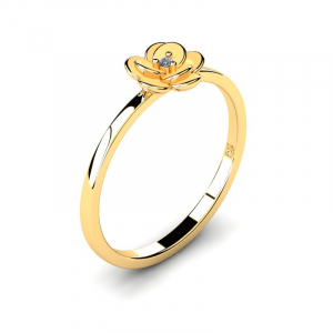 8k gold flower ring with zirconia