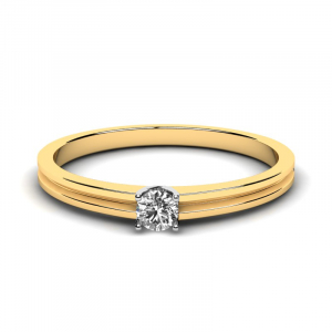 Klasyczny pierścionek złoty cyrkonia 3mm 