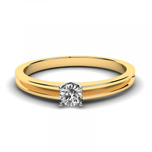 Klasyczny pierścionek złoty cyrkonia 4mm 