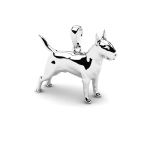 Wisiorek srebrny pies bulterier grawer