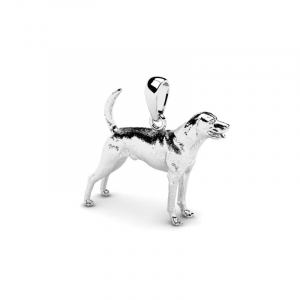 Wisiorek srebrny pies foxhund amerykański grawer