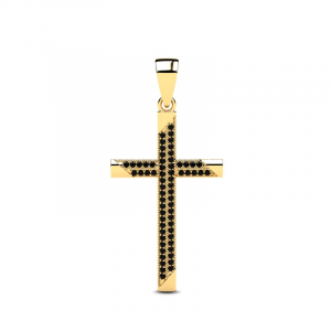 Krzyż złoty z czarnymi brylantami