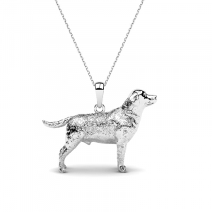Naszyjnik srebrny pies labrador grawer