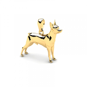 Wisiorek złoty pies toy terrier grawer