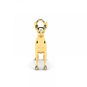 Wisiorek złoty pies toy terrier grawer