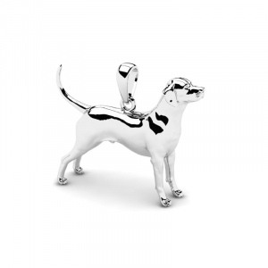 Wisiorek z białego złota pies dalmatyńczyk grawer