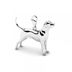 Charms z białego złota pies dalmatyńczyk grawer