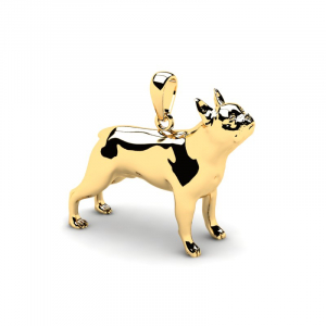 Wisiorek złoty pies boston terrier