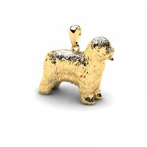 Wisiorek złoty pies owczarek francuski briard