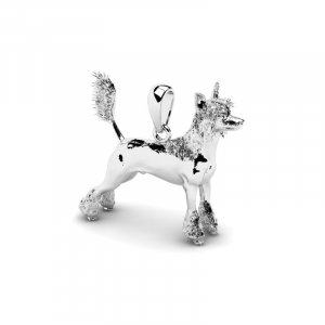 Wisiorek srebrny pies grzywacz chiński