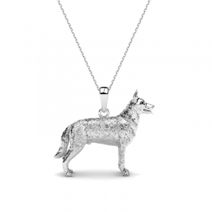 Naszyjnik srebrny pies wilczak czechosłowacki