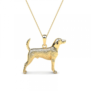 Naszyjnik złoty pies foxhound angielski