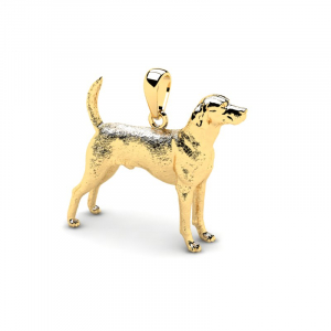 Wisiorek złoty pies foxhound angielski 14kr