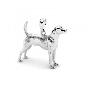 Wisiorek srebrny pies foxhound angielski