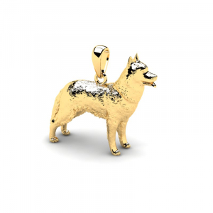 Wisiorek złoty pies husky syberyjski