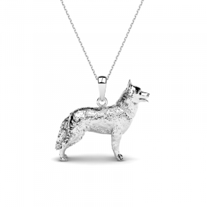 Naszyjnik srebrny pies husky syberyjski