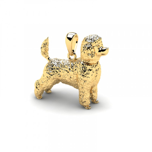 Wisiorek złoty pies pudel toy