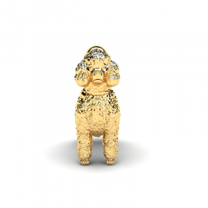 Wisiorek złoty pies pudel toy