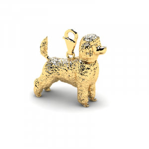Charms złoty pies pudel toy