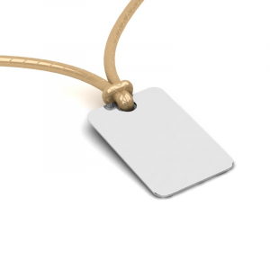 Yellow gold dog  tag necklace for men (1)