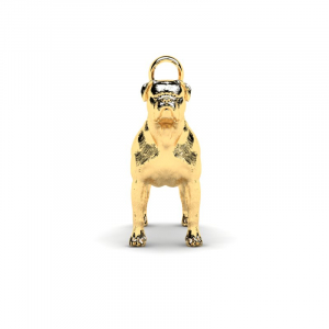 Wisiorek złoty pies buldog amerykański