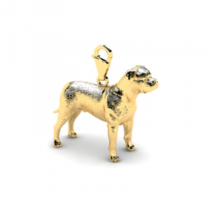 Charms złoty pies buldog amerykański