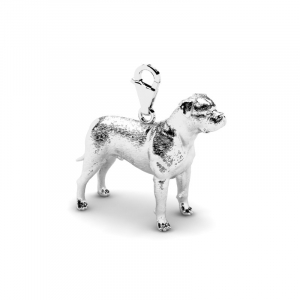 Charms z białego złota pies buldog amerykański