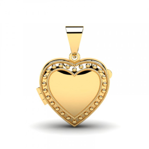 Wisiorek złoty serce zdobione 10mm zdjęcia grawer