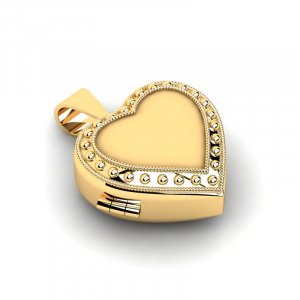 Wisiorek złoty serce zdobione 10mm zdjęcia grawer